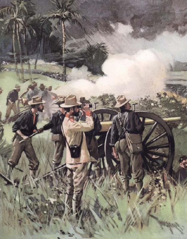 unknow artist Field Artillery in Action oil painting picture